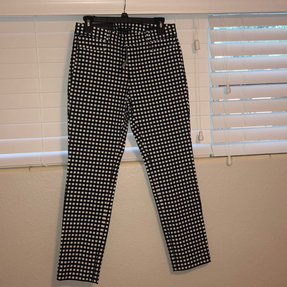 Banana Republic black and white checkered pants